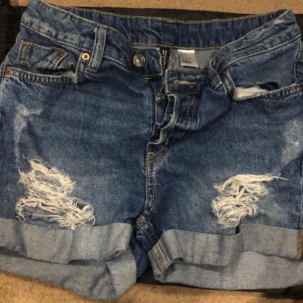 H&M Denim Ripped Jean Shorts